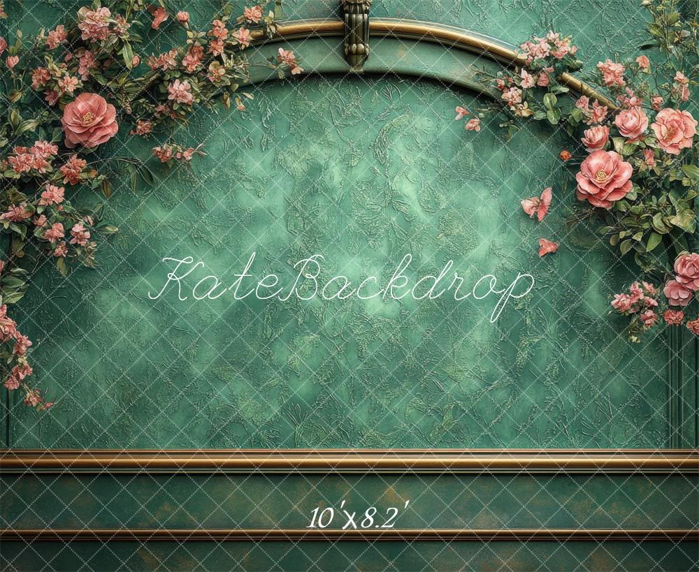 Kate Fine Art Floral Arch Green Backdrop Designed by Mini MakeBelieve