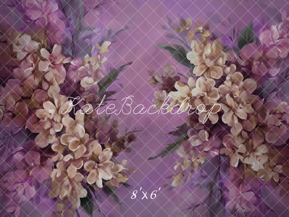 Kate Fine Art Watercolor Floral Purple Backdrop Designed by Emetselch