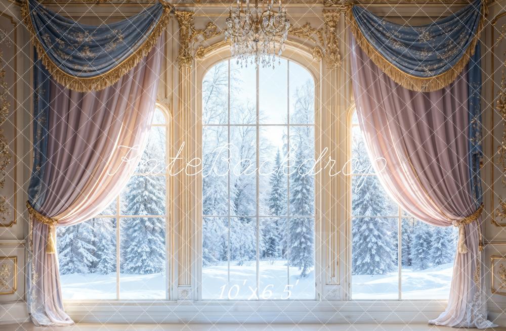 Kate Winter Wonderland Vintage Window Backdrop Designed by Emetselch