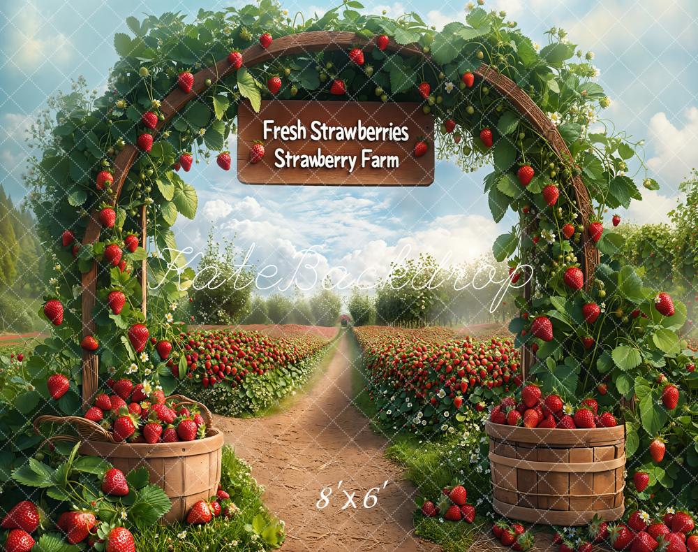 Kate Spring Strawberry Farm Arch Backdrop Designed by Emetselch