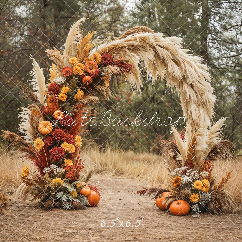 Kate  Autumn Boho Floral Arch Backdrop Designed by Emetselch