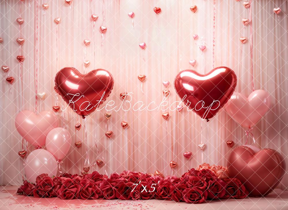 Valentine Hart Rozen Ballonnen Foto Achtergrond Designed by Emetselch