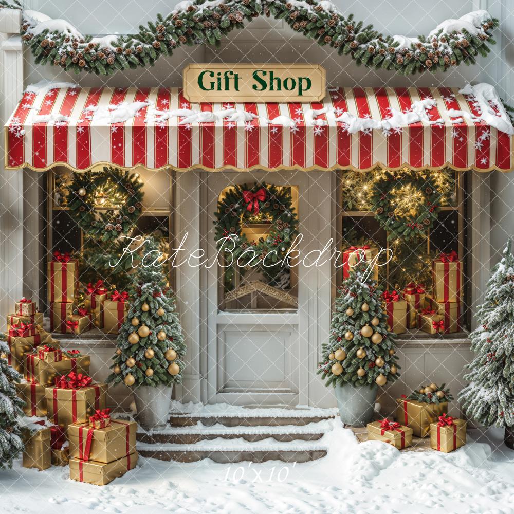 Kate Christmas Gift Shop Snow Backdrop Designed by Emetselch