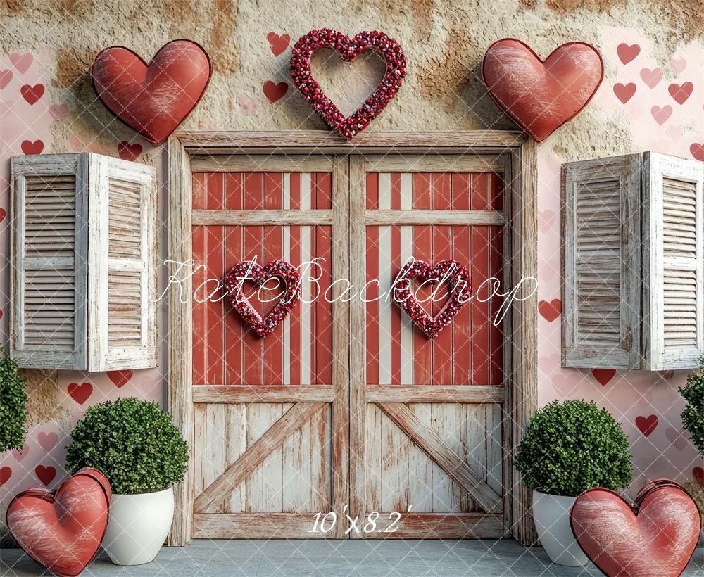 Kate Valentine Heart Rustic Door Backdrop Designed by Mini MakeBelieve