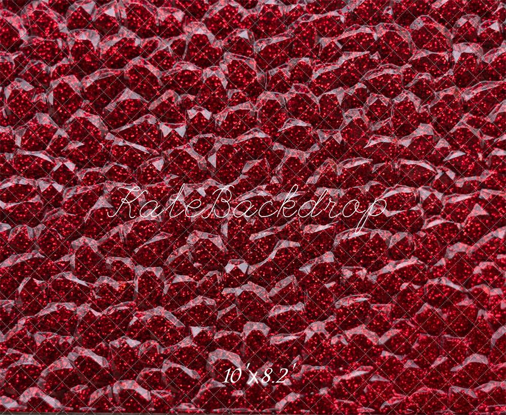 Kate Red Glitter Cobblestone Floor Backdrop Designed by Mini MakeBelieve