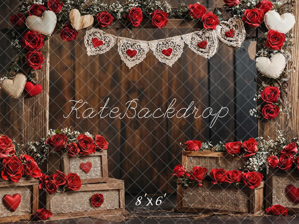 Kate Valentine Rustic Rose Wooden Wall Backdrop Designed by Emetselch