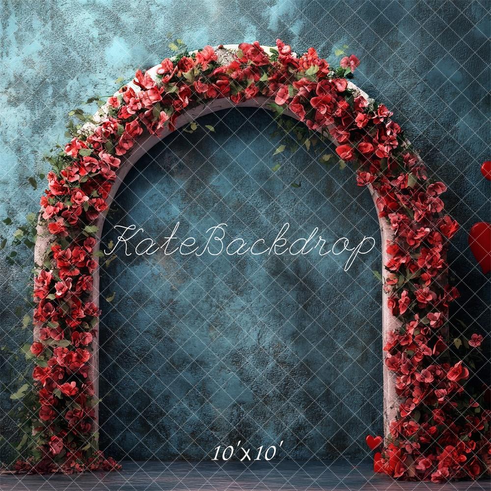 Kate Valentine Arch Floral Teal Urban Backdrop Designed by Lidia Redekopp