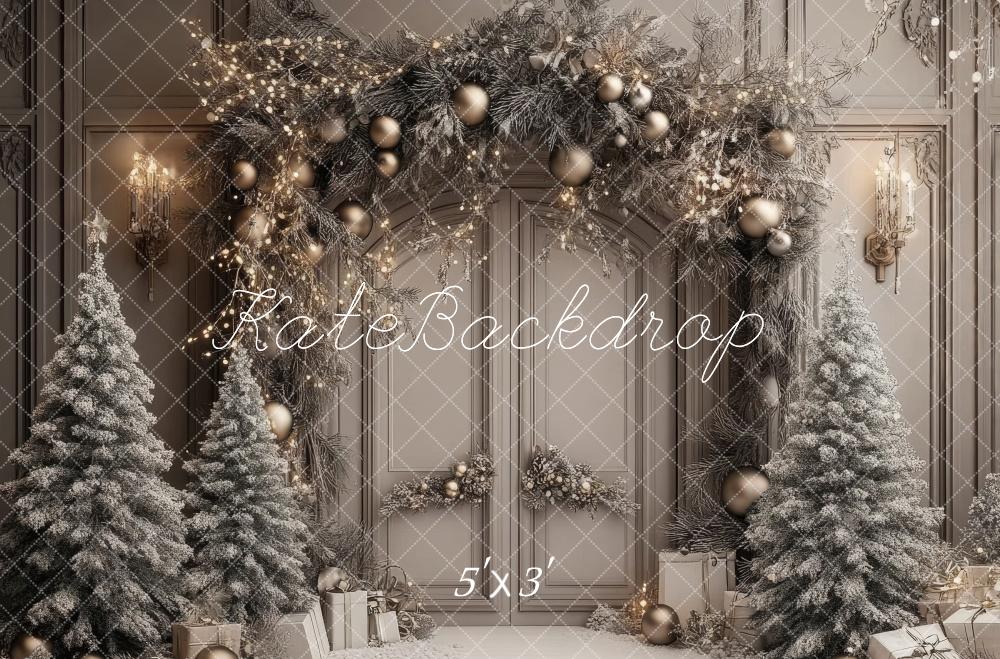 Kate Christmas Winter Retro Arched Door Backdrop Designed by Lidia Redekopp