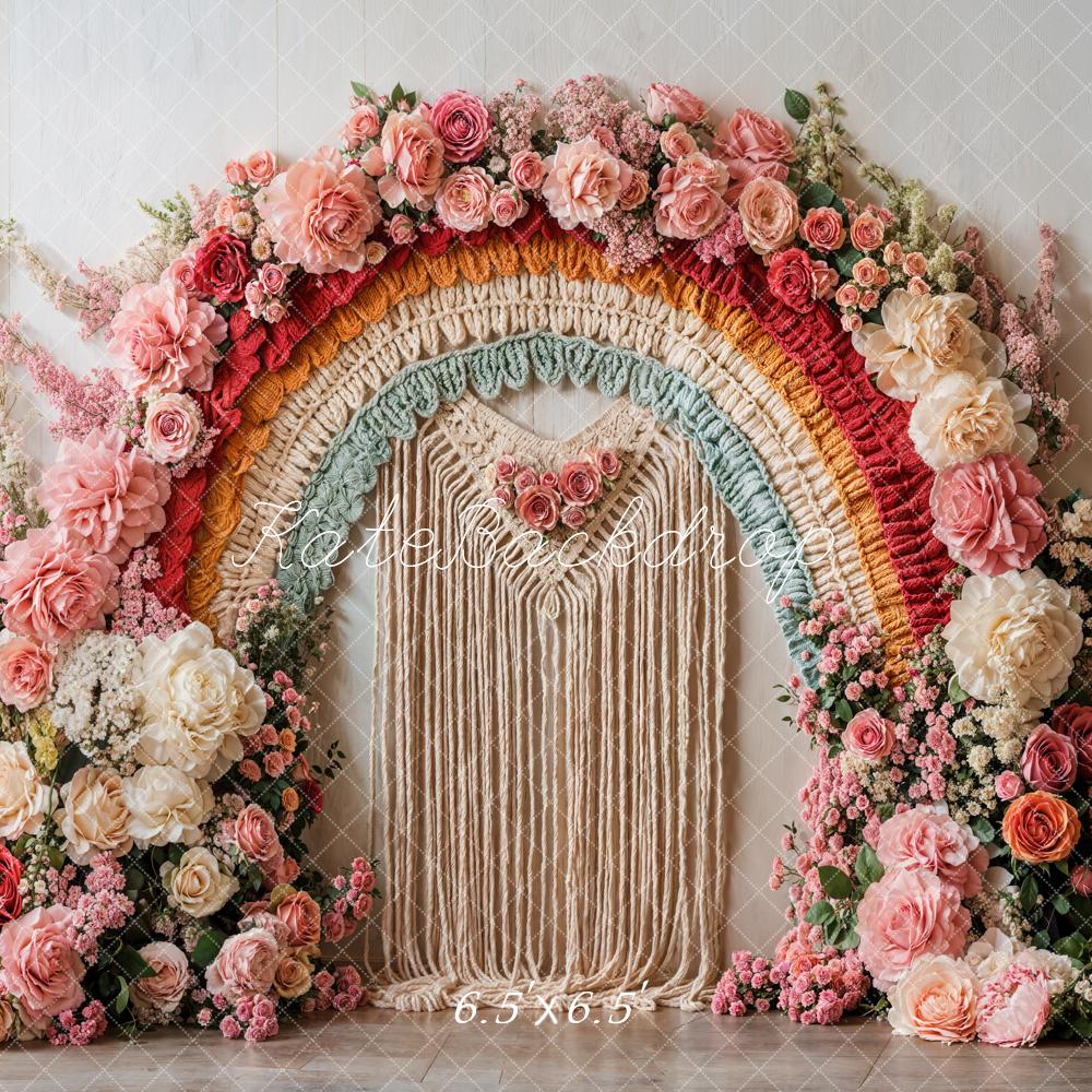 Spring Boho Flower Rainbow Arch Foto Achtergrond Designed by Emetselch