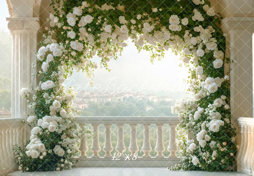 Kate Wedding Flower Arch Balcony Backdrop Designed by Emetselch