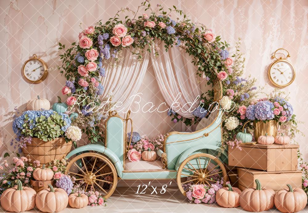 Kate Spring Floral Arch Carriage Backdrop Designed by Emetselch