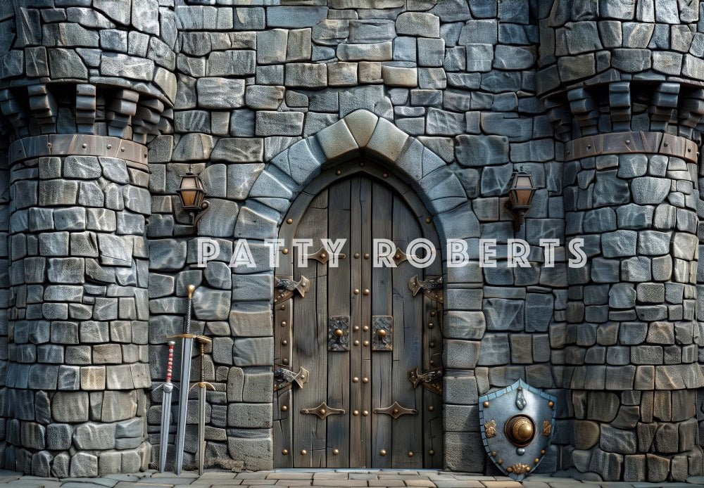 Kate Vintage Knight Gray Stone Castle Backdrop Designed by Patty Robert