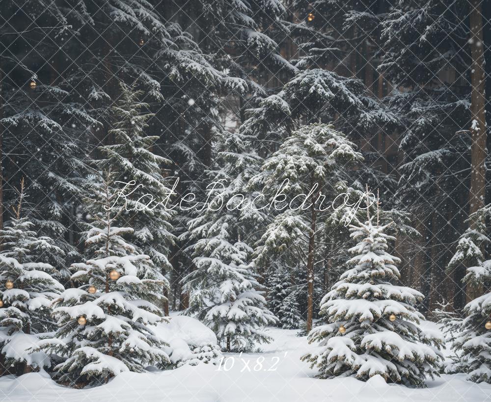 Kate Snowy Pine Forest Backdrop Designed by Emetselch