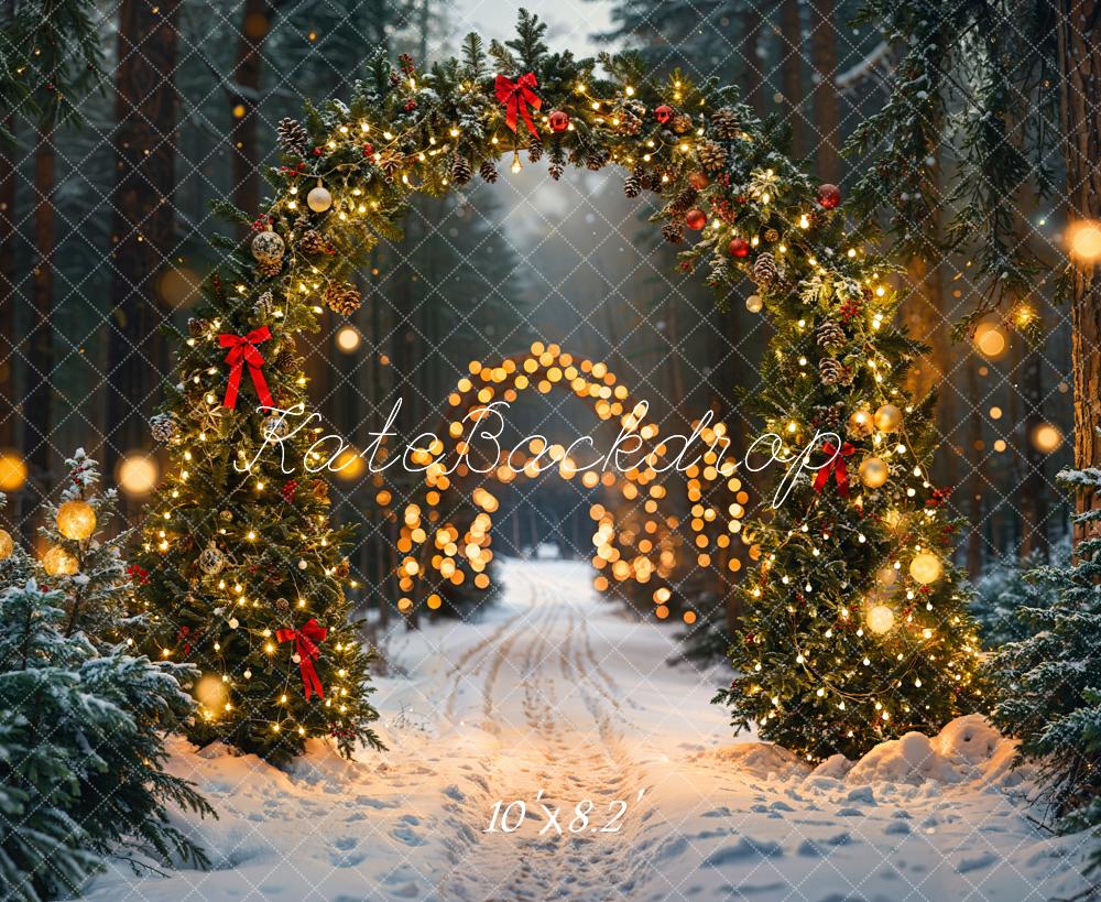 Fondo de Luces de Arco del Bosque de Navidad Diseñado por Emetselch