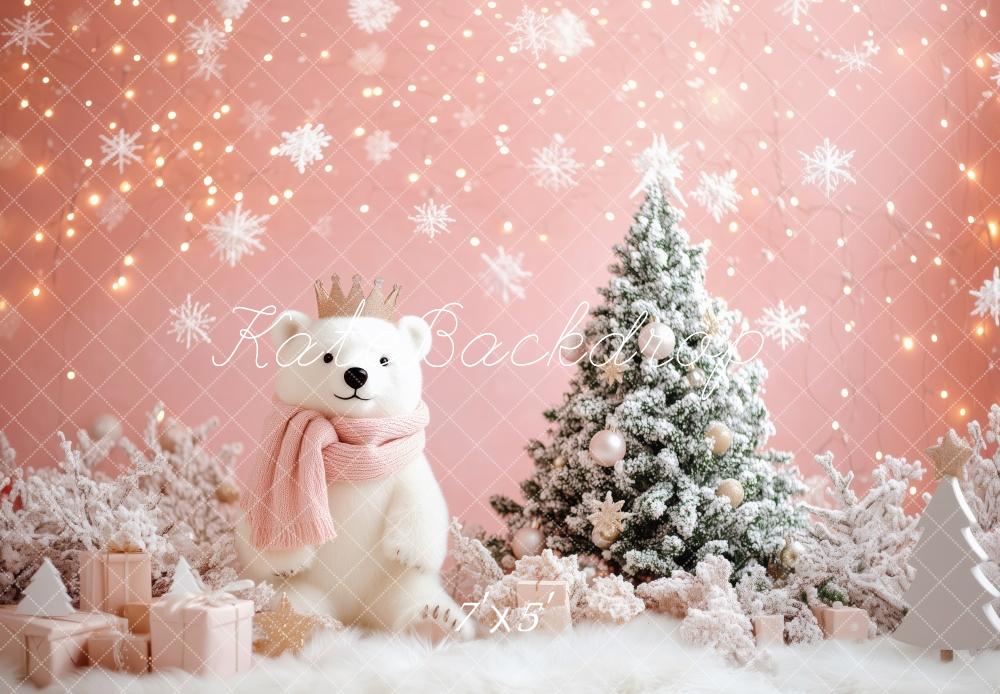 Kate Christmas Tree Polar Bear Snowflake Backdrop Designed by Patty Roberts