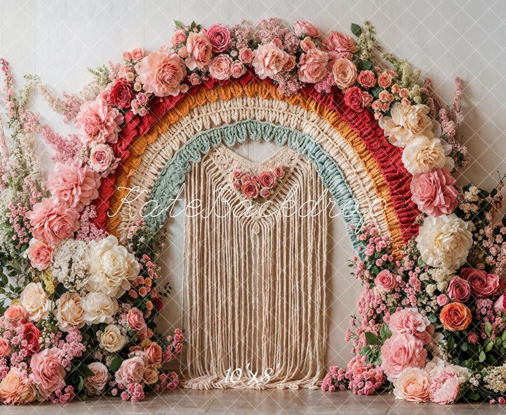 Spring Boho Flower Rainbow Arch Foto Achtergrond Designed by Emetselch