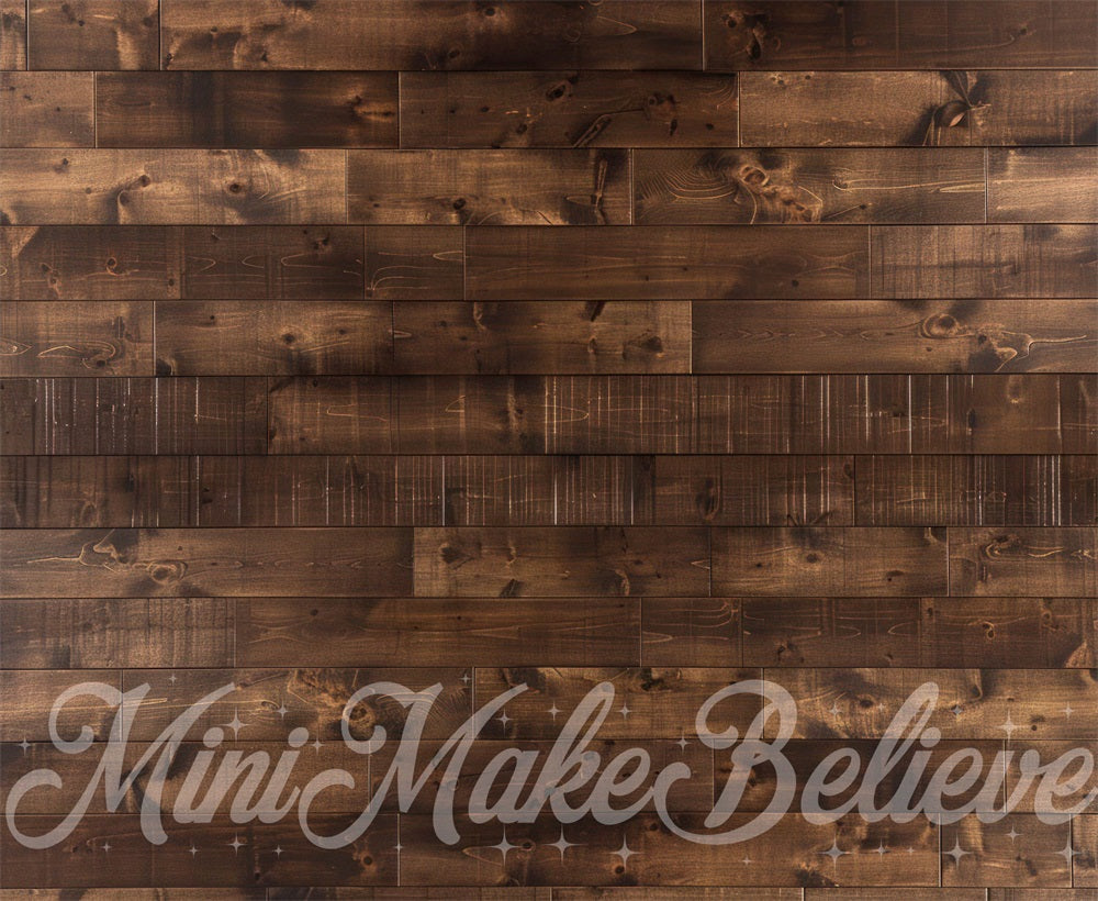 TEST Kate Dark Brown Old Wooden Floor Backdrop Designed by Mini MakeBelieve