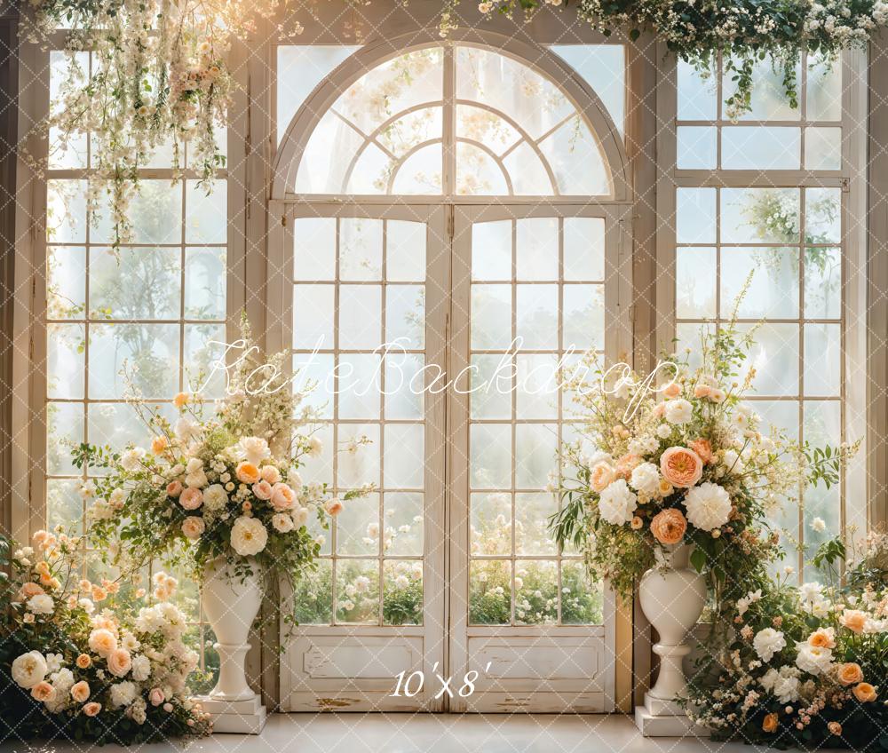 Kate Wedding Floral Arched Window Backdrop Designed by Emetselch