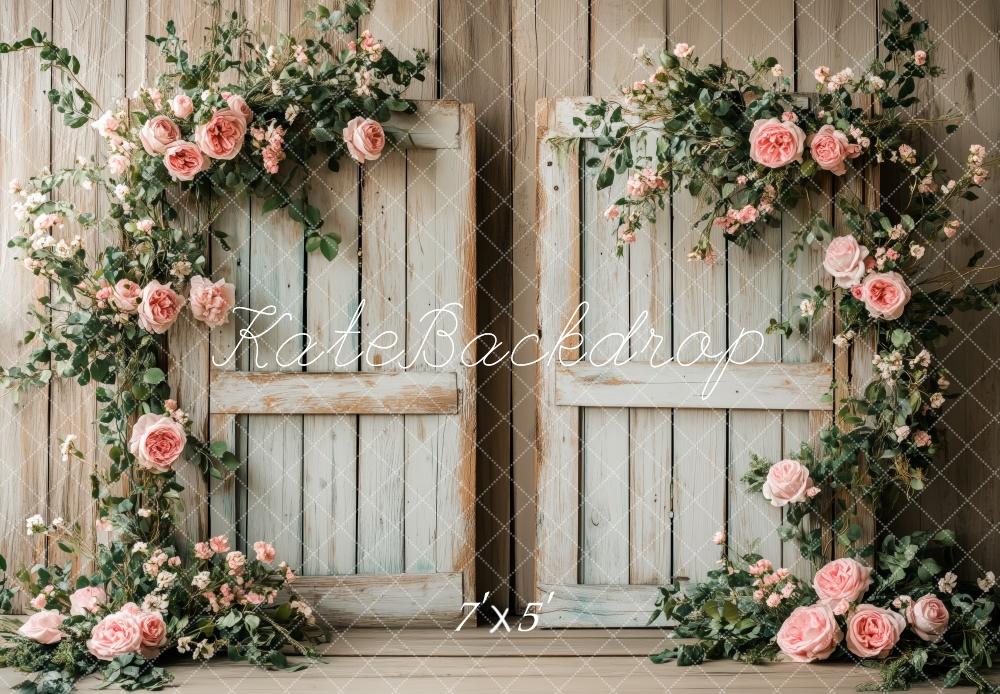 Kate Romantic Floral Rustic Door Backdrop Designed by Patty Roberts