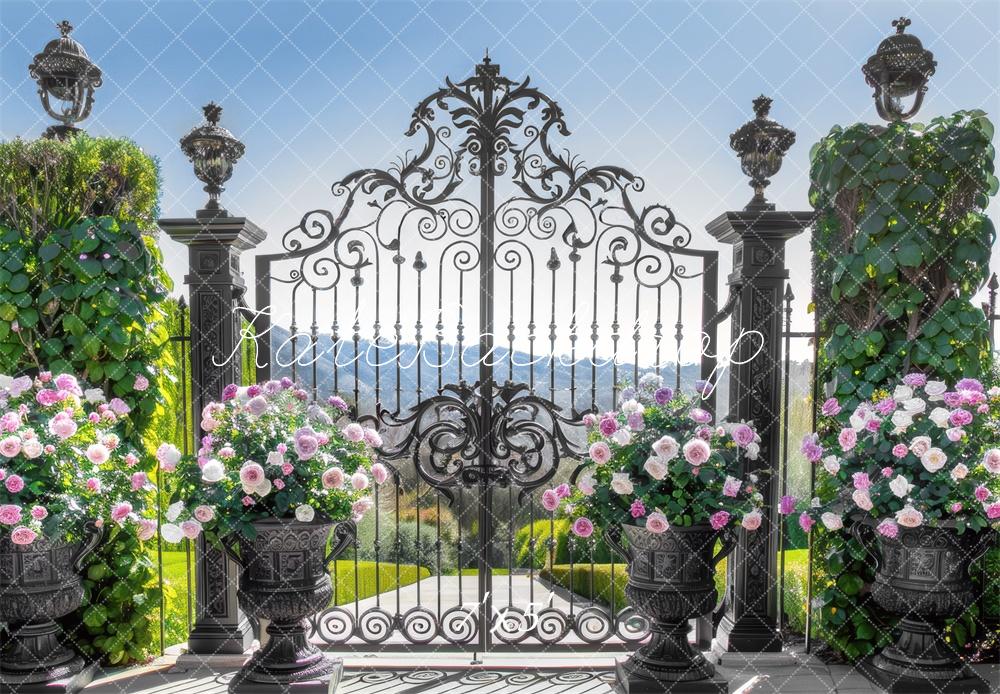 Kate Elegant Garden Gate Backdrop Designed by Mini MakeBelieve