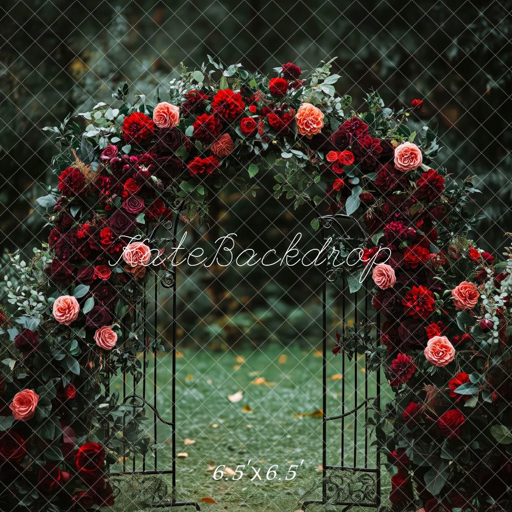 Kate Valentine Dark Rose Arch Garden Wedding Backdrop Designed by Patty Roberts