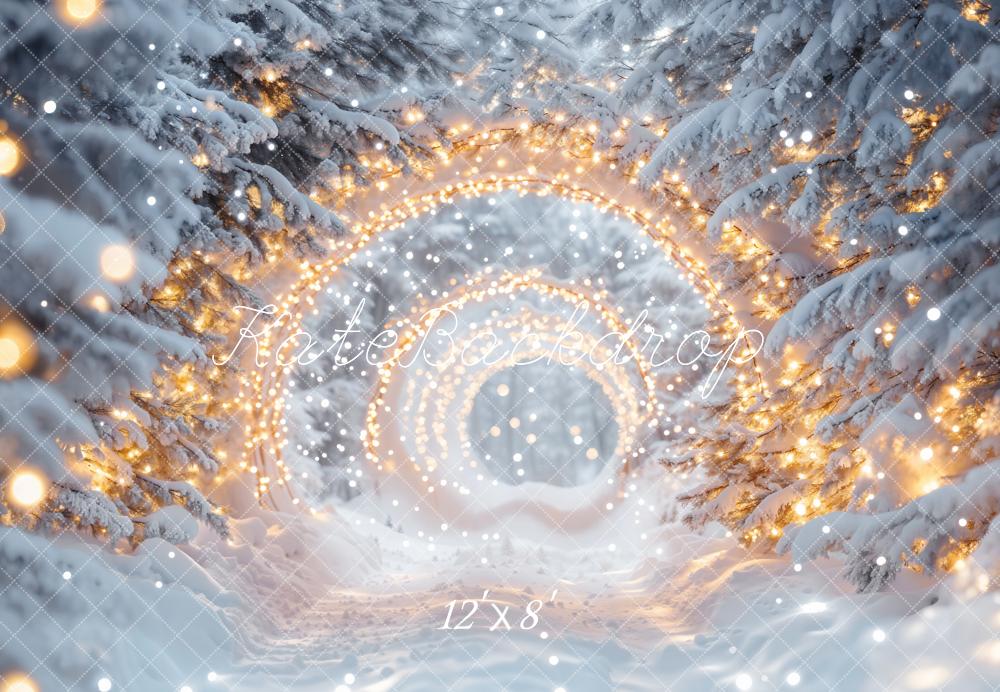 Kate Winter Snow Wonderland Lights Tunnel Backdrop Designed by Emetselch