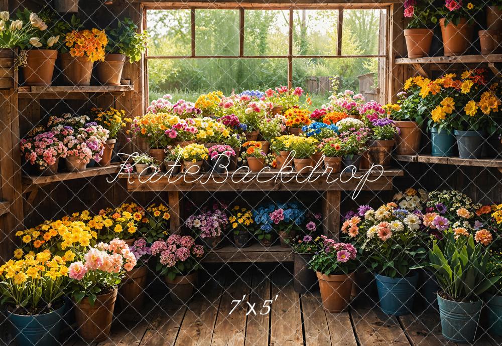 Kate Spring Flower Shop Interior Backdrop Designed by Emetselch