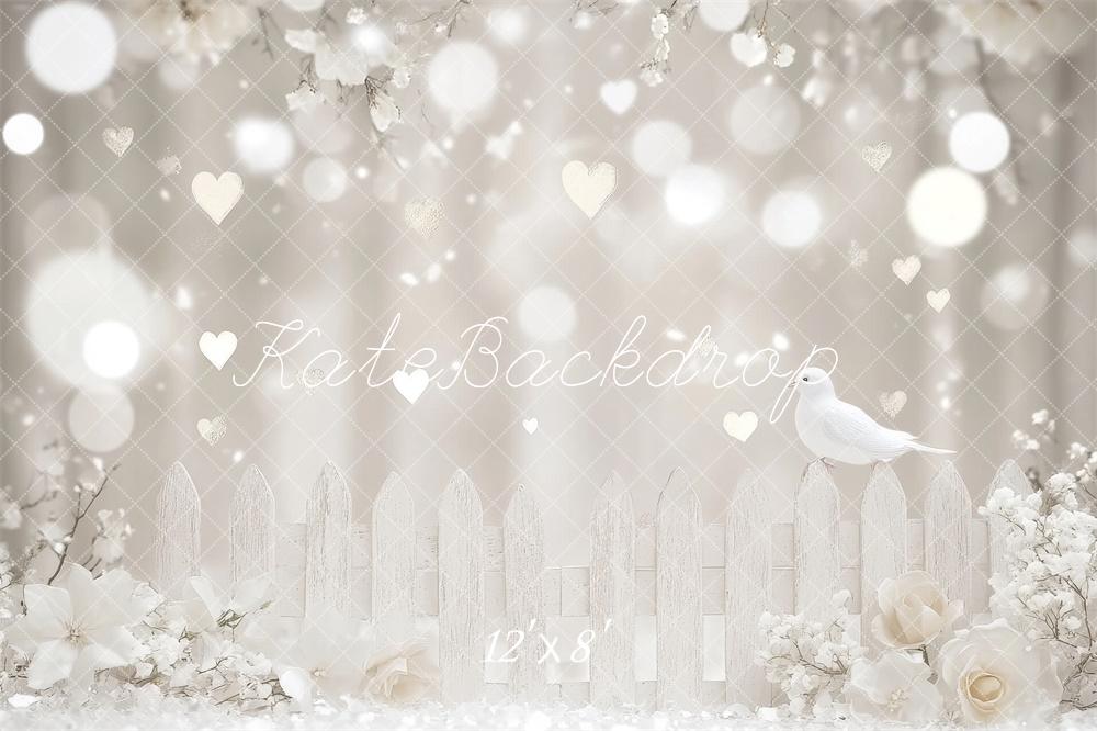 Valentine Cream Romantische Bloemen Bokeh Foto Achtergrond Designed by Lidia Redekopp