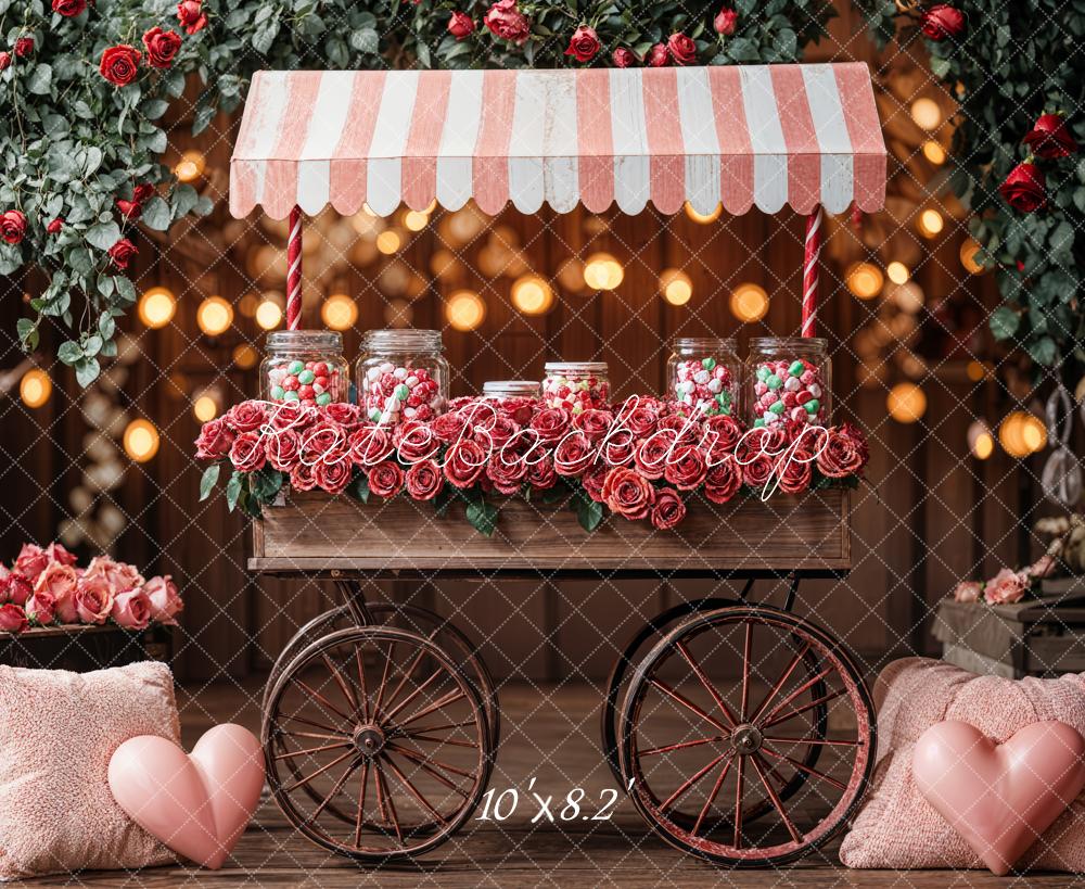 SALE Kate Valentine's Day Candy Rose Cart Pink Backdrop Designed by Emetselch