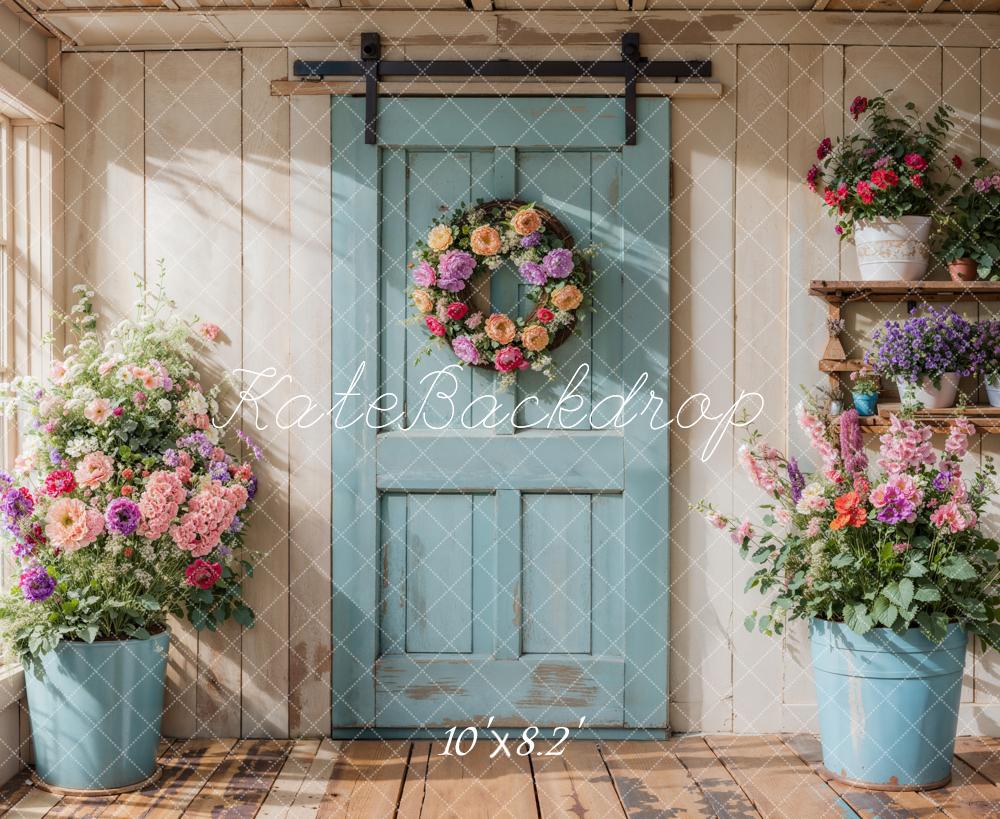 Kate Spring Floral Door Sunlight Backdrop Designed by Emetselch