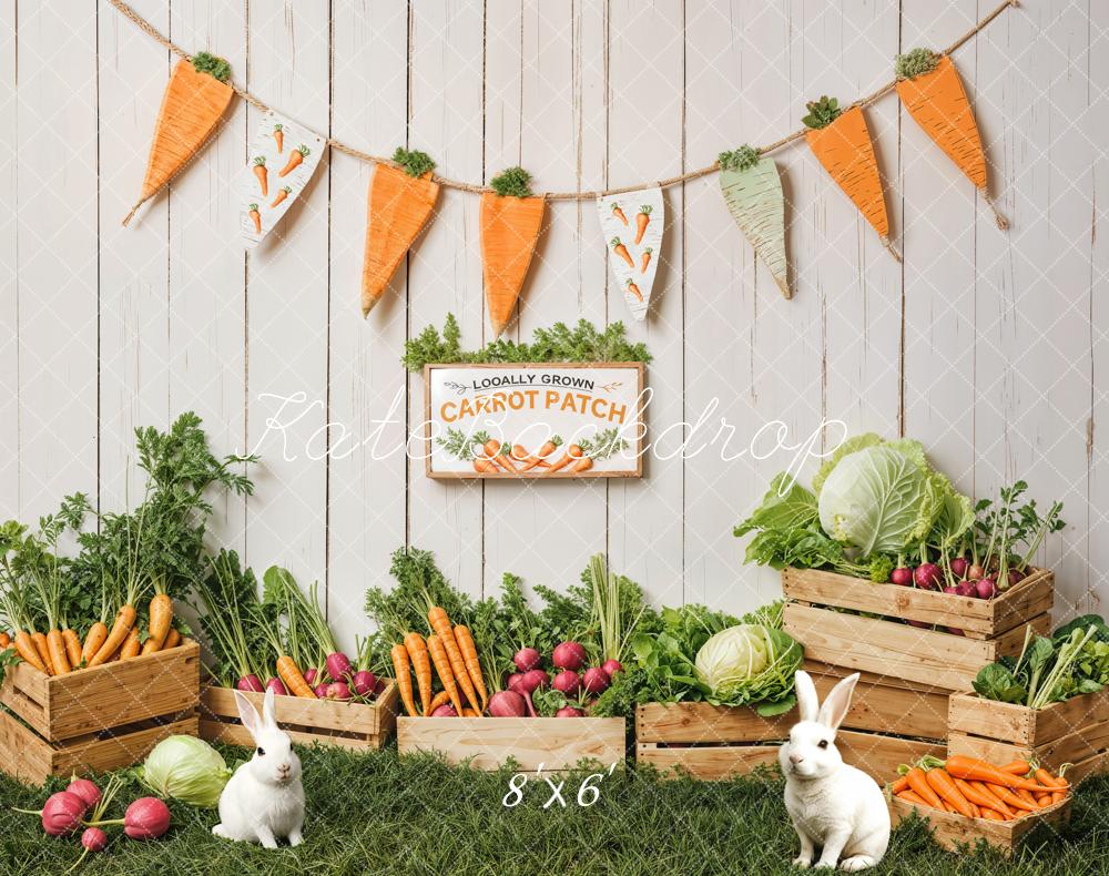 Lightning Deal #5 Kate Easter Bunny Carrot Patch Backdrop Designed by Emetselch