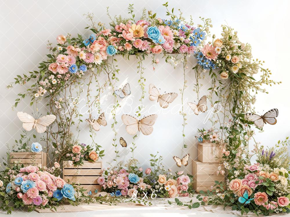 Kate Spring Flower Arch Butterfly Backdrop Designed by Emetselch