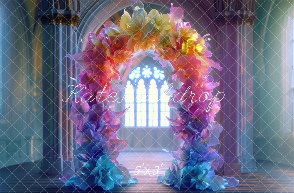 Kate Colorful Floral Arch Backdrop Designed by Mini MakeBelieve