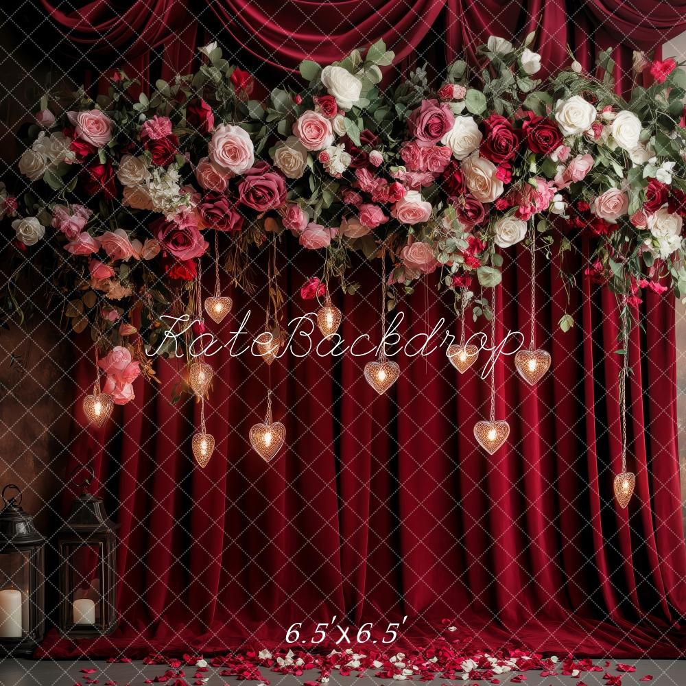 Kate Valentine Floral Wedding Roses Curtain Backdrop Designed by Patty Roberts