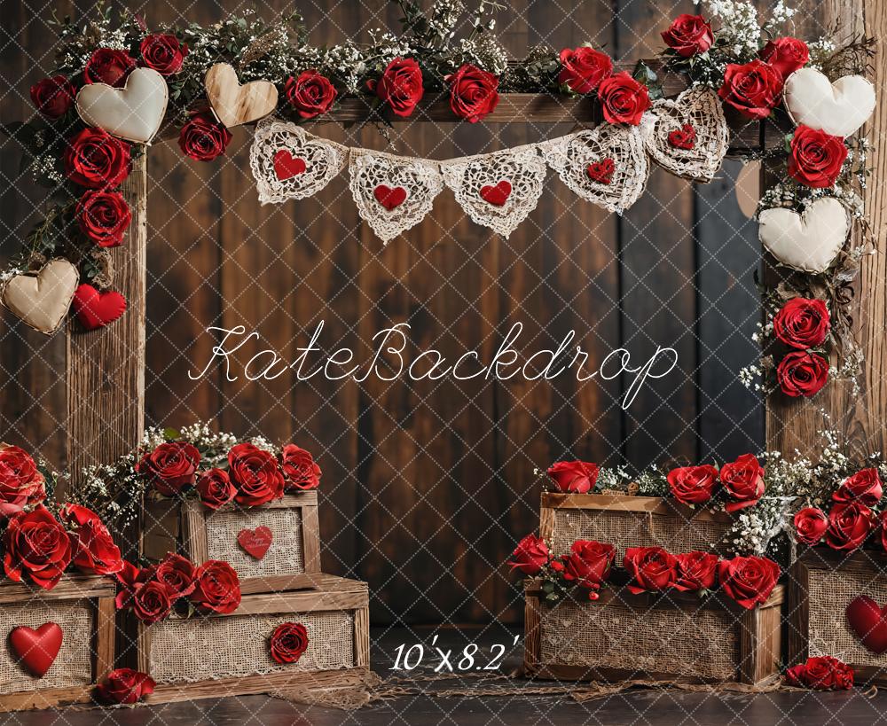 Kate Valentine Rustic Rose Wooden Wall Backdrop Designed by Emetselch