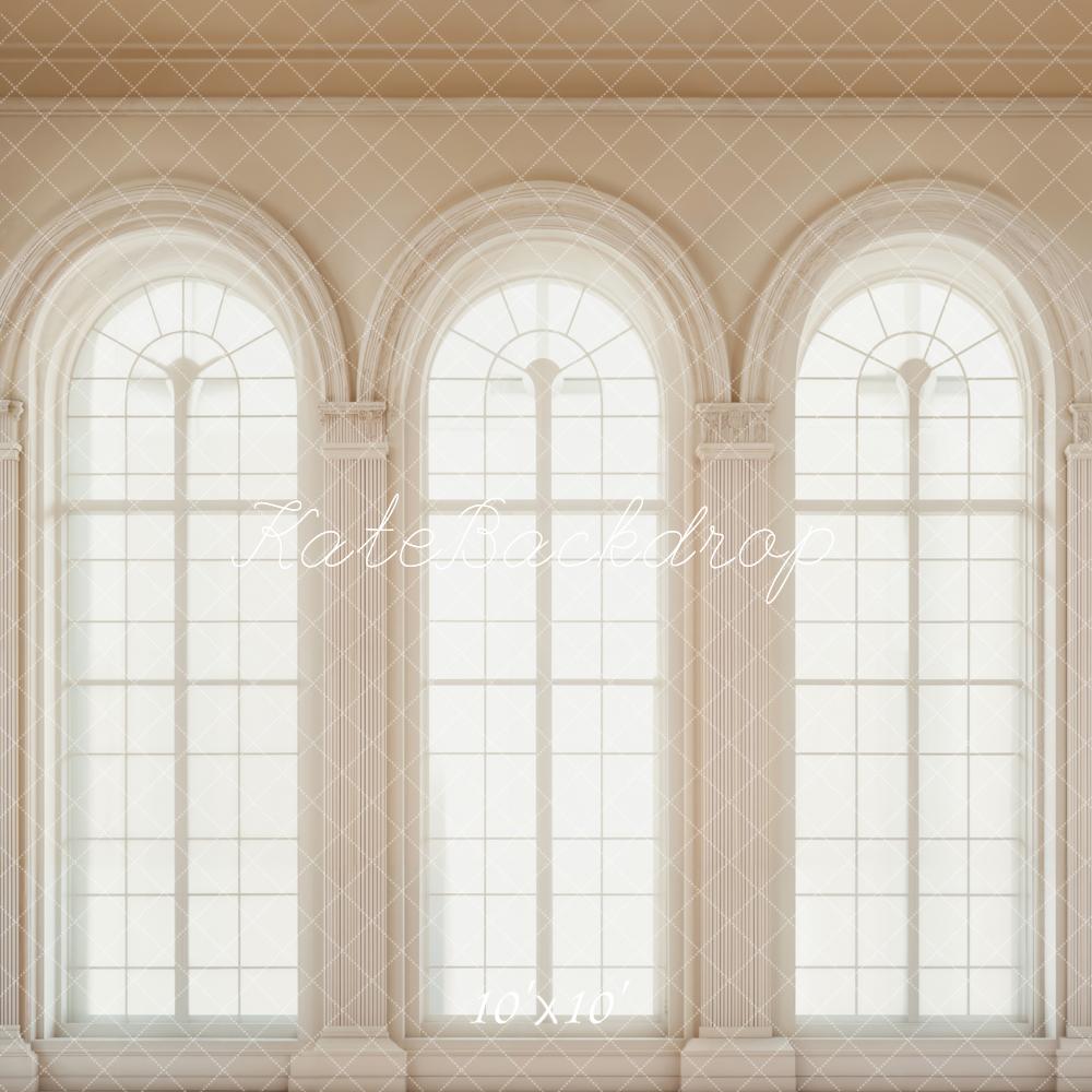 Kate Retro White Arched Windows Backdrop Designed by Emetselch