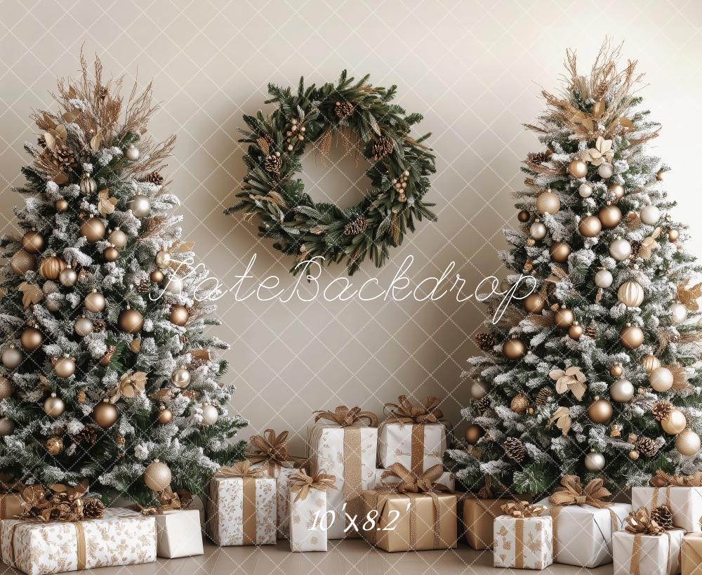 Kate Christmas Trees Wreath Gifts Backdrop Designed by Patty Roberts