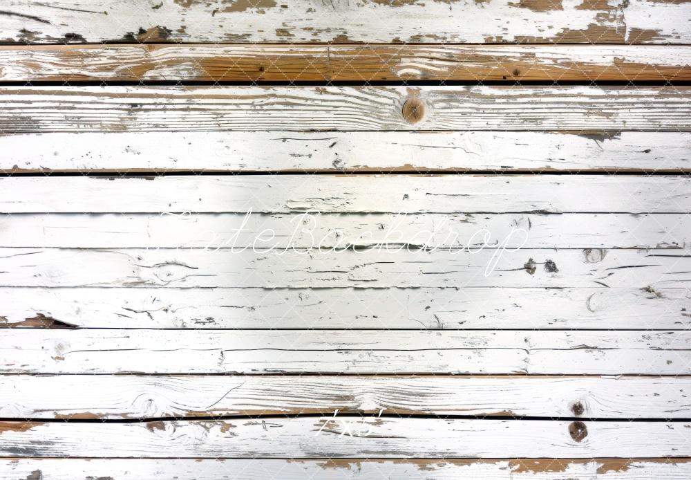 Kate White Rustic Wood Floor Backdrop Designed by Mini MakeBelieve