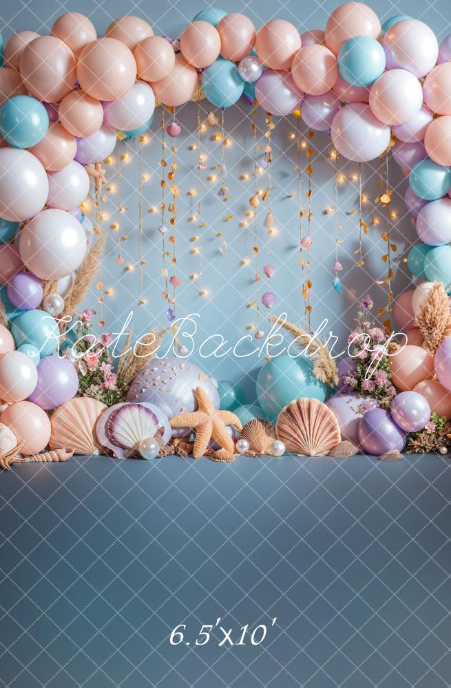 Kate Mermaid Balloon Arch Ocean Backdrop Designed by Emetselch