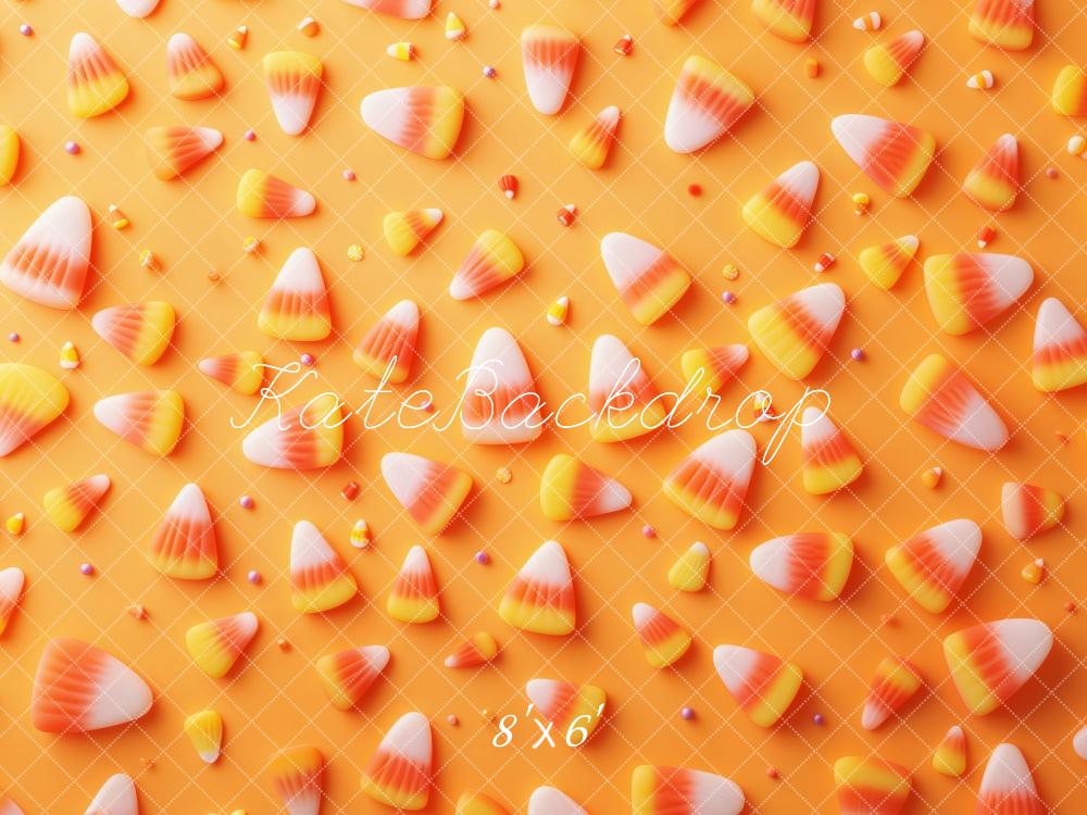 Kate Halloween Candy Corn Orange Wall Backdrop Designed by Patty Roberts