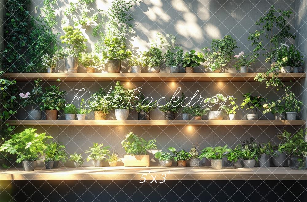 Kate Greenery Plant Shelves Backdrop Designed by Mini MakeBelieve