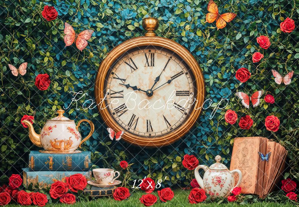 Kate Vintage Clock Tea Party Backdrop Designed by Emetselch