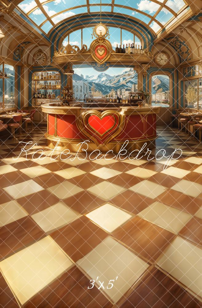 Kate Valentine Vintage Cafe Bar Interior Backdrop Designed by Emetselch