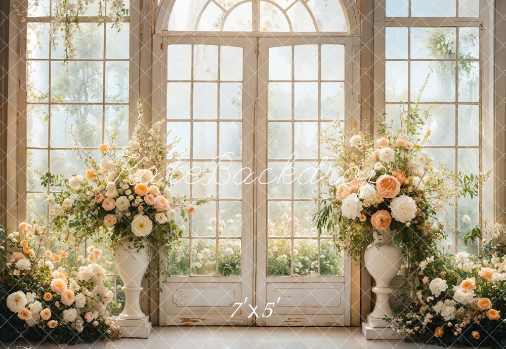 Kate Wedding Floral Arched Window Backdrop Designed by Emetselch