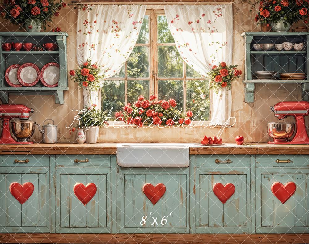 Kate Valentine Rustic Kitchen Window Backdrop Designed by Emetselch