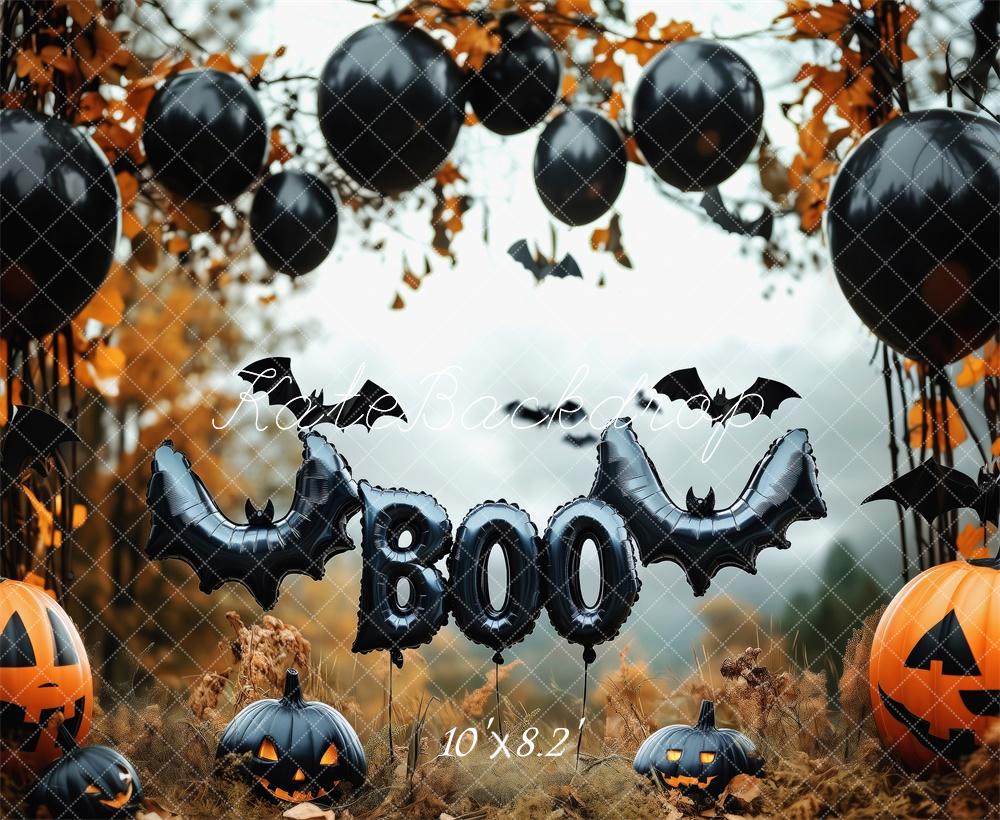 Kate Halloween Forest Balloons Pumpkins Backdrop Designed by Patty Roberts