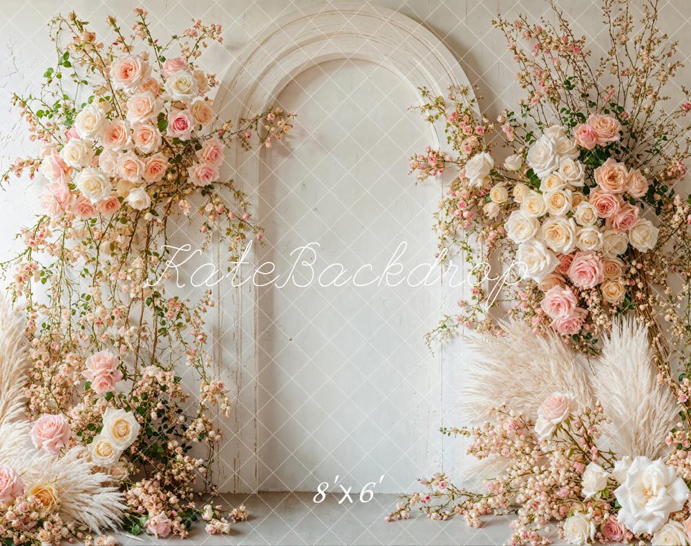 Kate Boho Spring Floral Arch Wedding Backdrop Designed by Emetselch