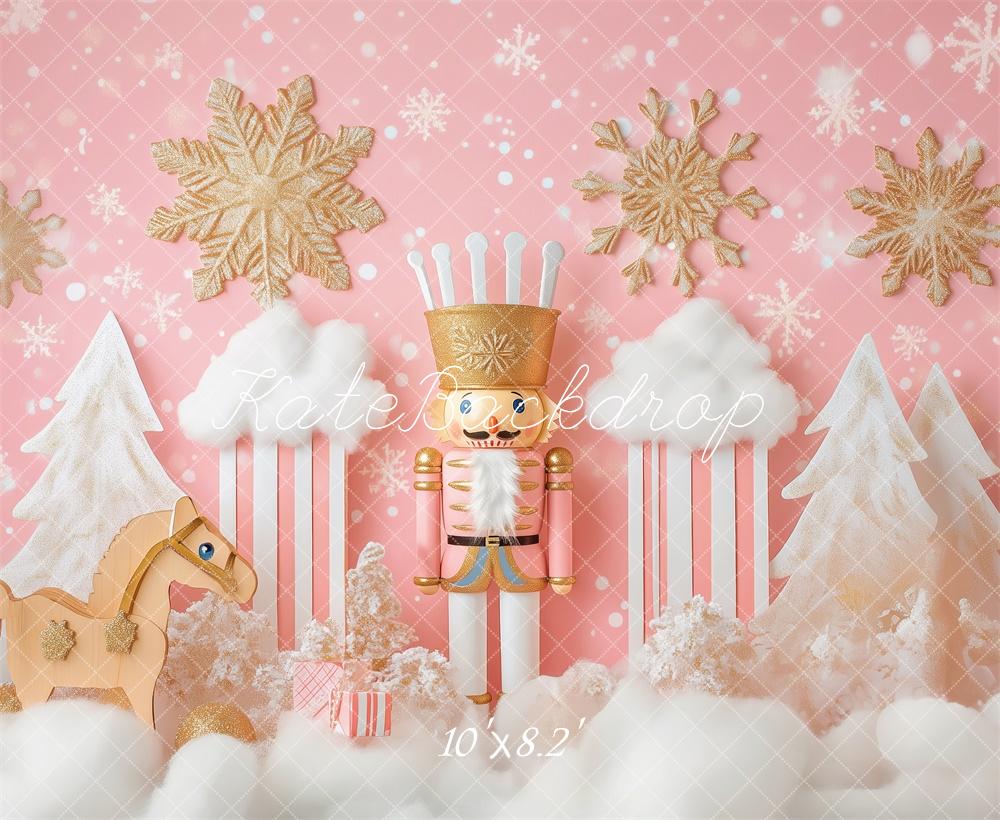 Kate Christmas Nutcracker Pink Wonderland Backdrop Designed by Patty Roberts