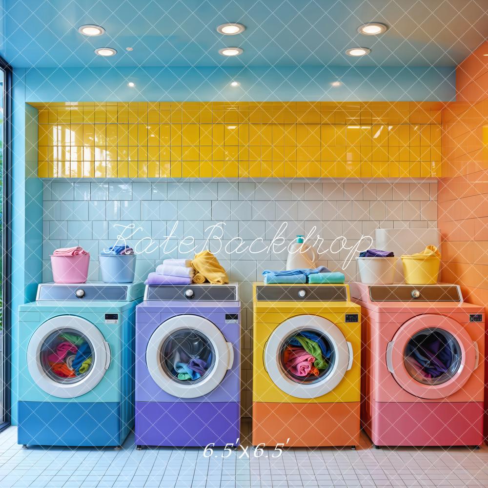 TEST Kate Colorful Laundry Room Backdrop Designed by Emetselch