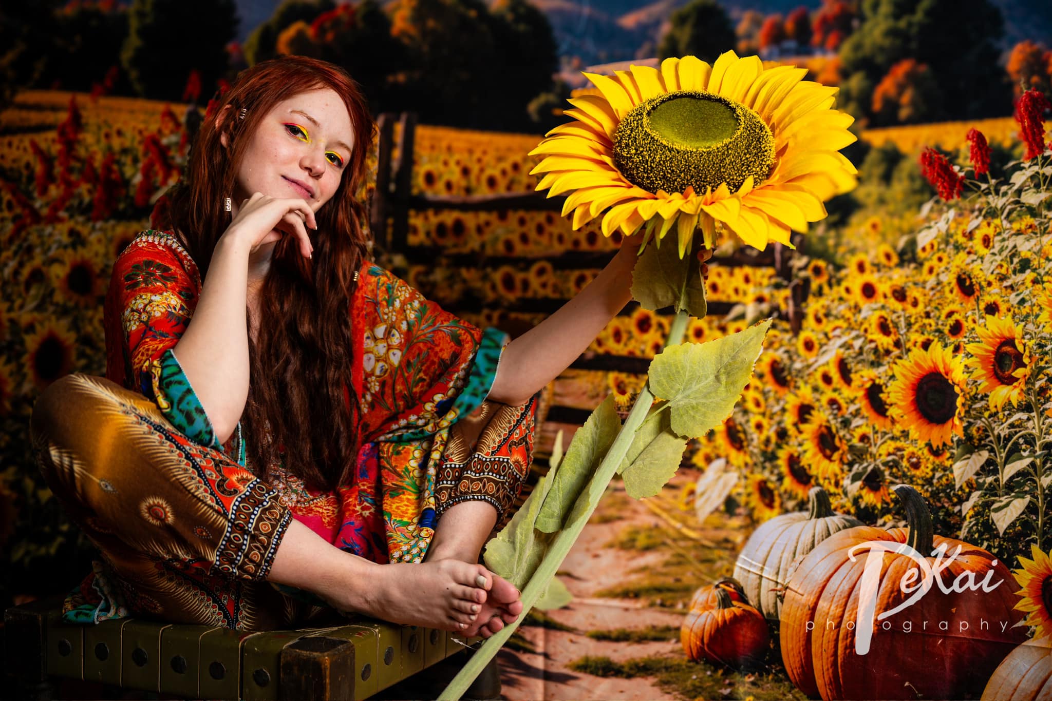 Campo de Calabazas y Girasoles de Otoño Diseño por Emetselch